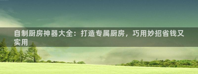 鸿运国际官网入口|自制厨房神器大全：打造专属厨房，巧用妙招省